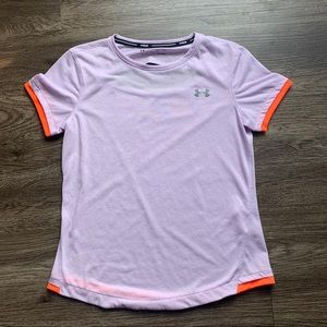 Under Armour running shirt keyhole back purple size small athletic tee